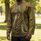 Renenutet  Golden Cobra Hockey Jersey with Wheat Motif in Egyptian Agricultural Theme