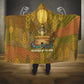 Renenutet  Golden Cobra Hooded Blanket with Wheat Motif in Egyptian Agricultural Theme