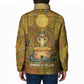 Renenutet  Golden Cobra Padded Jacket with Wheat Motif in Egyptian Agricultural Theme