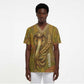 Renenutet  Golden Cobra Scrub Top with Wheat Motif in Egyptian Agricultural Theme