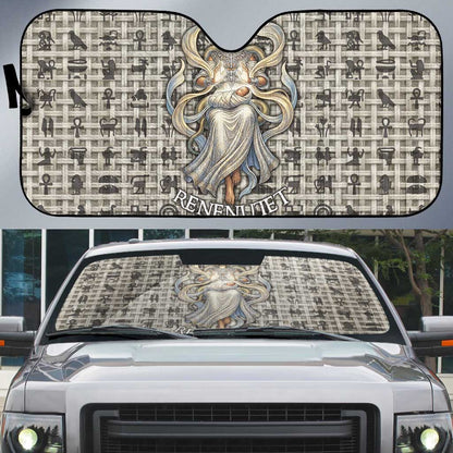 Renenutet Auto Sun Shade with Bread Ring and Eye of Horus in Egyptian Nourishment