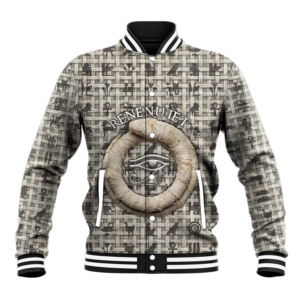 Renenutet Baseball Jacket with Bread Ring and Eye of Horus in Egyptian Nourishment