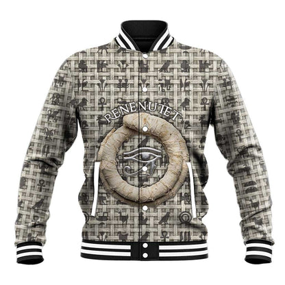 Renenutet Baseball Jacket with Bread Ring and Eye of Horus in Egyptian Nourishment