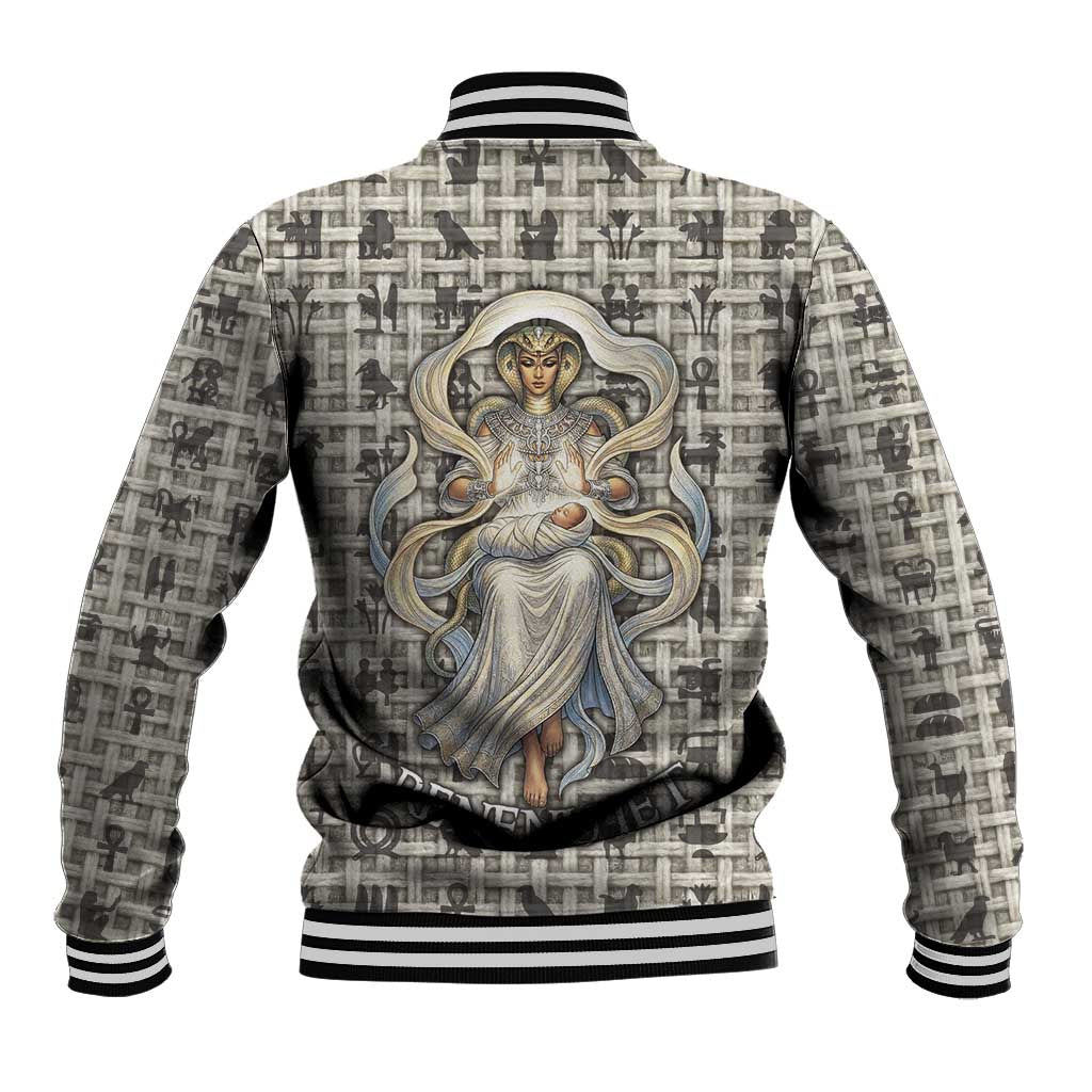 Renenutet Baseball Jacket with Bread Ring and Eye of Horus in Egyptian Nourishment