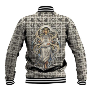 Renenutet Baseball Jacket with Bread Ring and Eye of Horus in Egyptian Nourishment