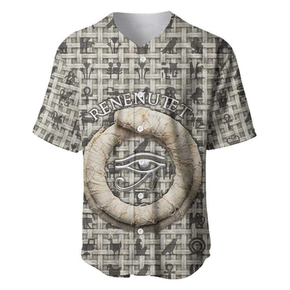 Renenutet Baseball Jersey with Bread Ring and Eye of Horus in Egyptian Nourishment