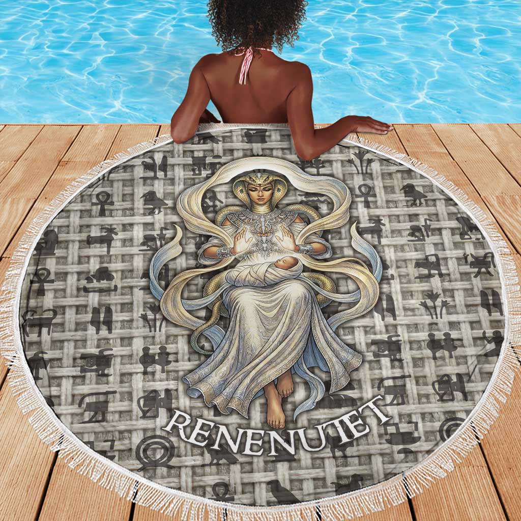 Renenutet Beach Blanket with Bread Ring and Eye of Horus in Egyptian Nourishment
