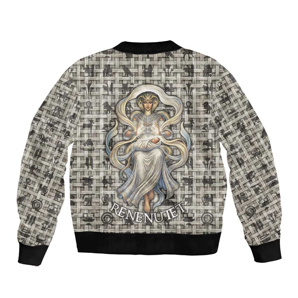 Renenutet Bomber Jacket with Bread Ring and Eye of Horus in Egyptian Nourishment