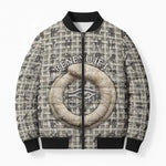 Renenutet Bomber Puffer Jacket with Bread Ring and Eye of Horus in Egyptian Nourishment