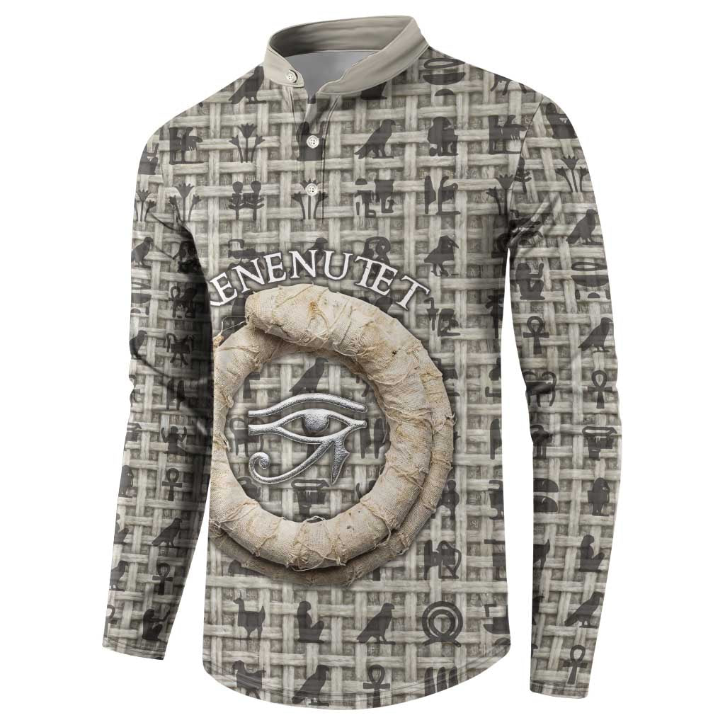 Renenutet Button Sweatshirt with Bread Ring and Eye of Horus in Egyptian Nourishment