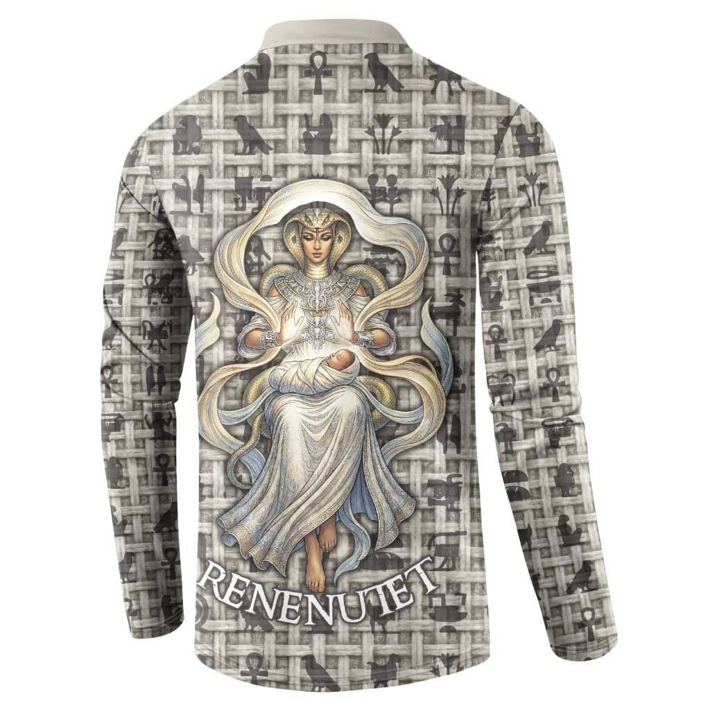 Renenutet Button Sweatshirt with Bread Ring and Eye of Horus in Egyptian Nourishment