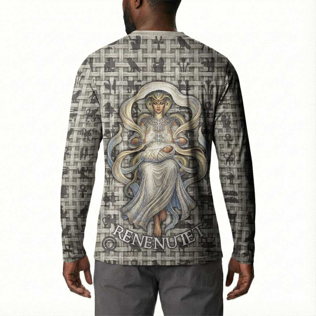 Renenutet Button Sweatshirt with Bread Ring and Eye of Horus in Egyptian Nourishment