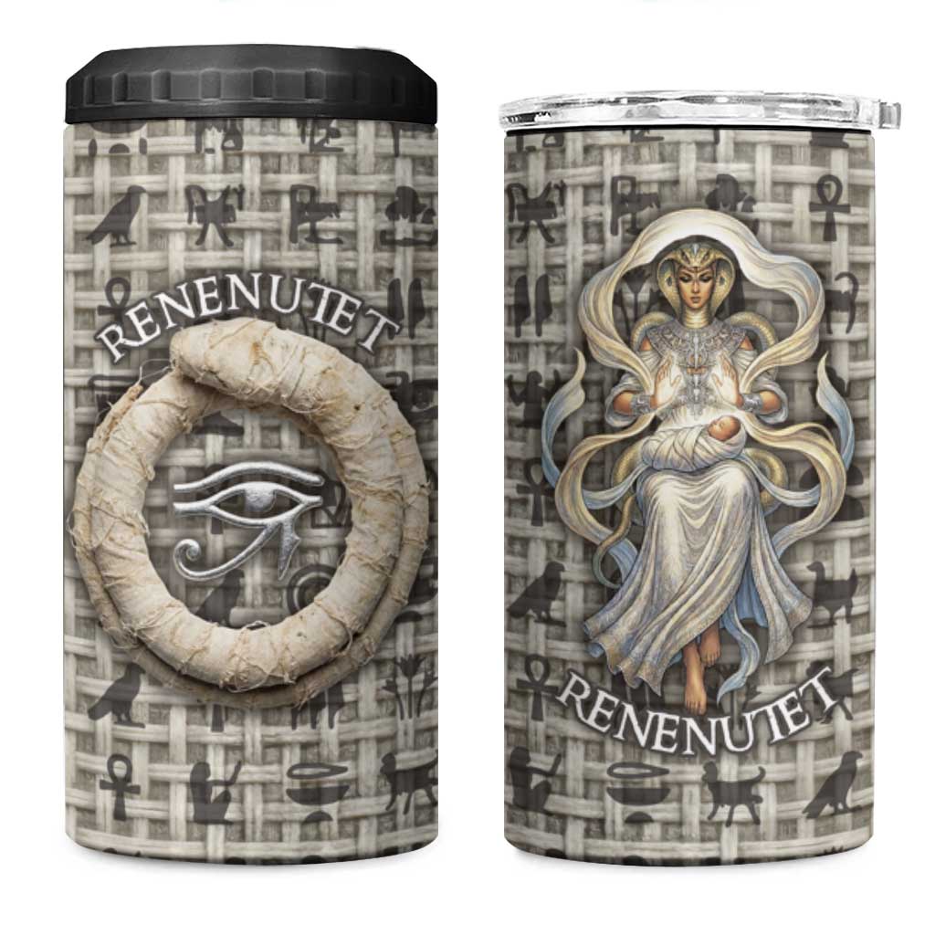 Renenutet 4 in 1 Can Cooler Tumbler with Bread Ring and Eye of Horus in Egyptian Nourishment