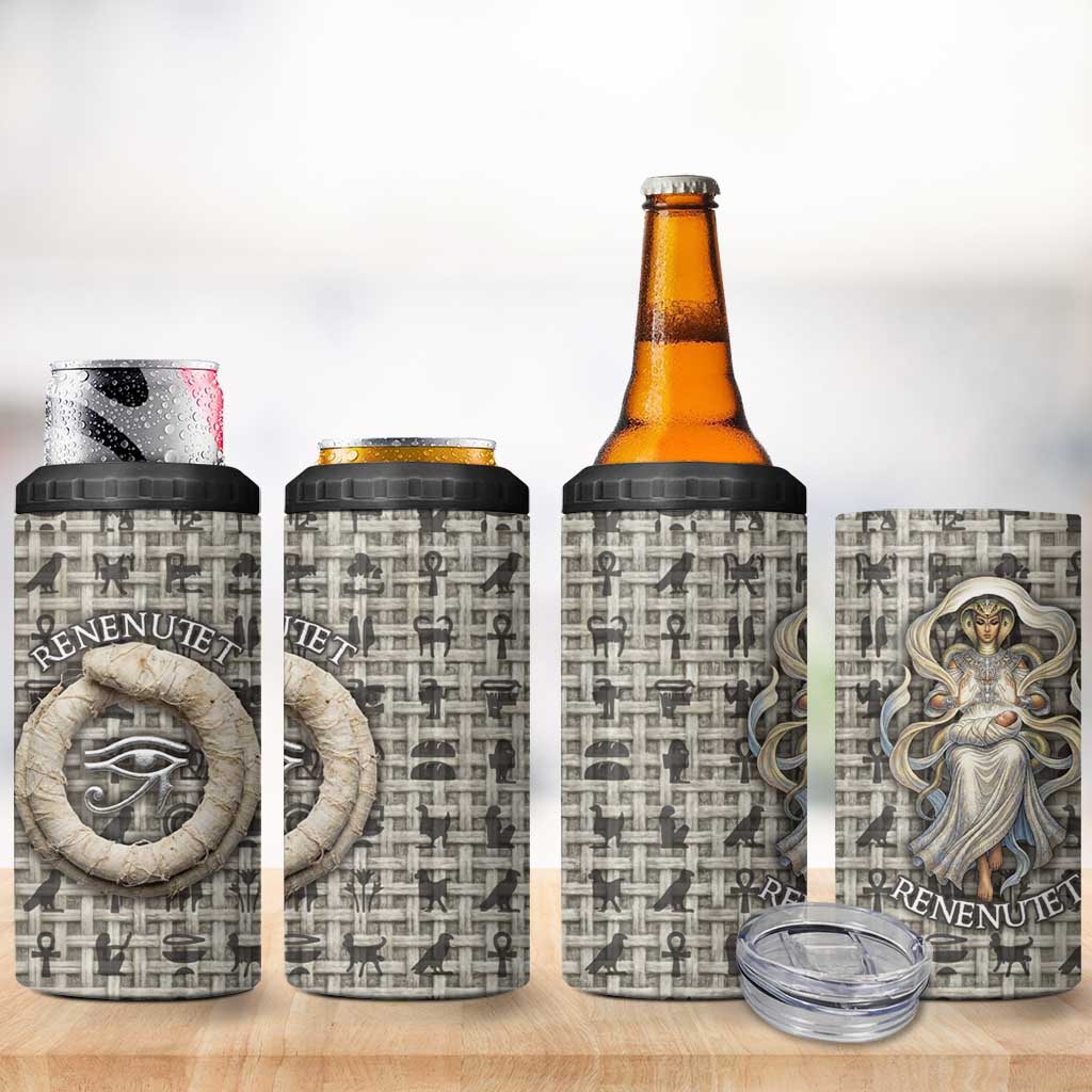 Renenutet 4 in 1 Can Cooler Tumbler with Bread Ring and Eye of Horus in Egyptian Nourishment