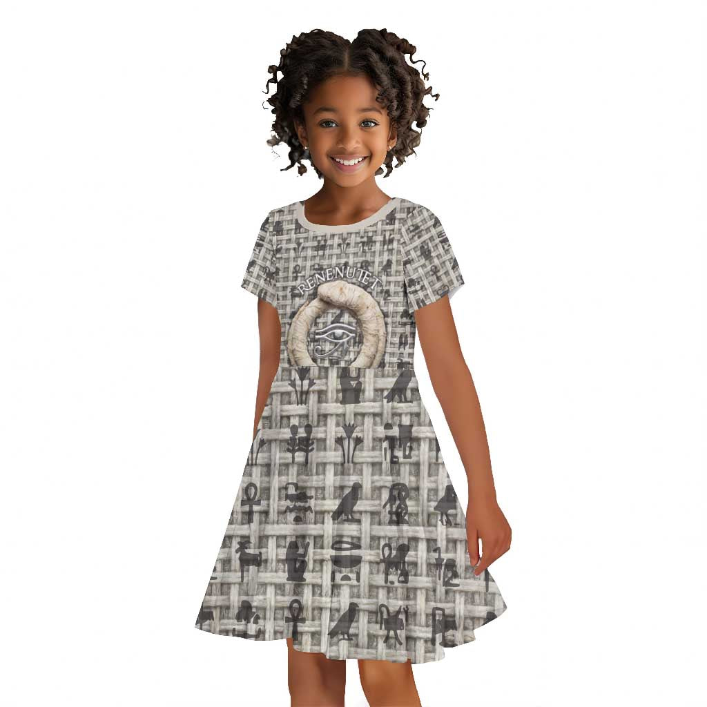 Renenutet Kid Short Sleeve Dress with Bread Ring and Eye of Horus in Egyptian Nourishment