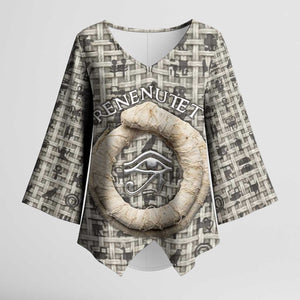 Renenutet Kimono Sleeve Blouse with Bread Ring and Eye of Horus in Egyptian Nourishment