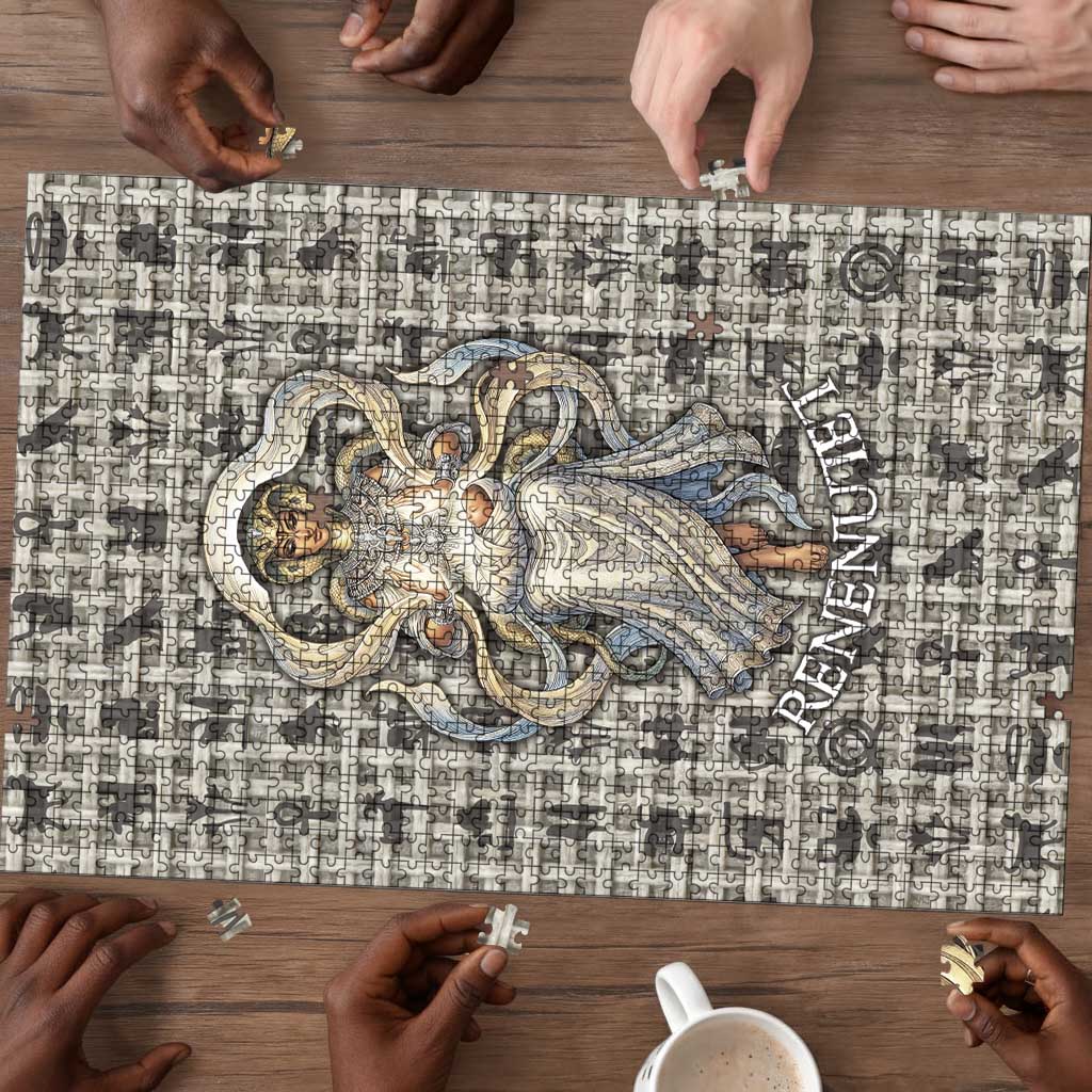 Renenutet Puzzle with Bread Ring and Eye of Horus in Egyptian Nourishment