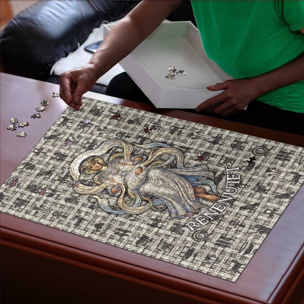 Renenutet Puzzle with Bread Ring and Eye of Horus in Egyptian Nourishment