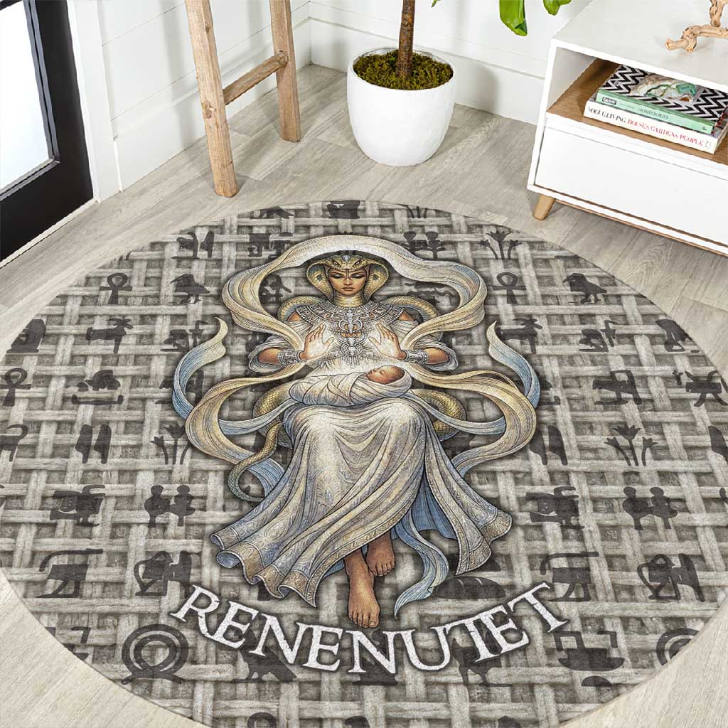 Renenutet Round Carpet with Bread Ring and Eye of Horus in Egyptian Nourishment