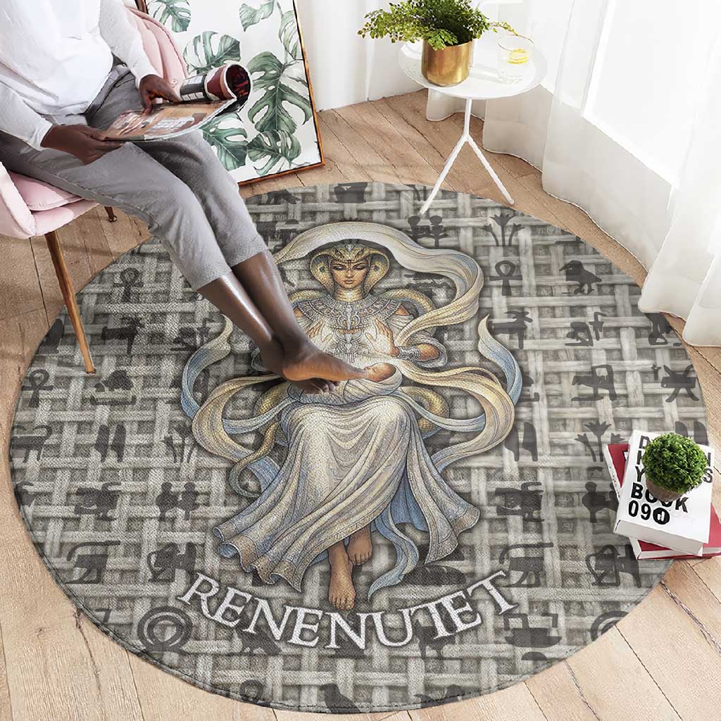 Renenutet Round Carpet with Bread Ring and Eye of Horus in Egyptian Nourishment
