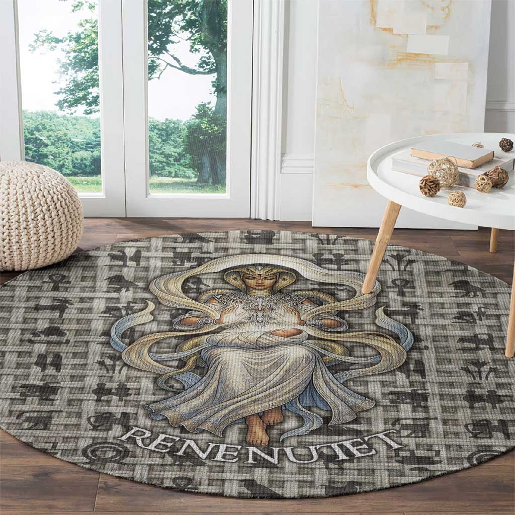 Renenutet Round Carpet with Bread Ring and Eye of Horus in Egyptian Nourishment