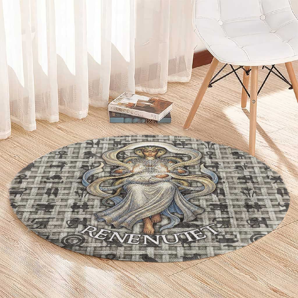 Renenutet Round Carpet with Bread Ring and Eye of Horus in Egyptian Nourishment