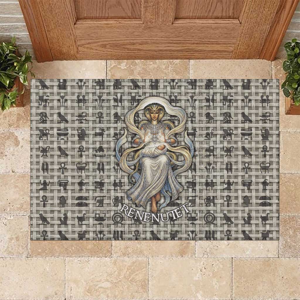 Renenutet Rubber Doormat with Bread Ring and Eye of Horus in Egyptian Nourishment