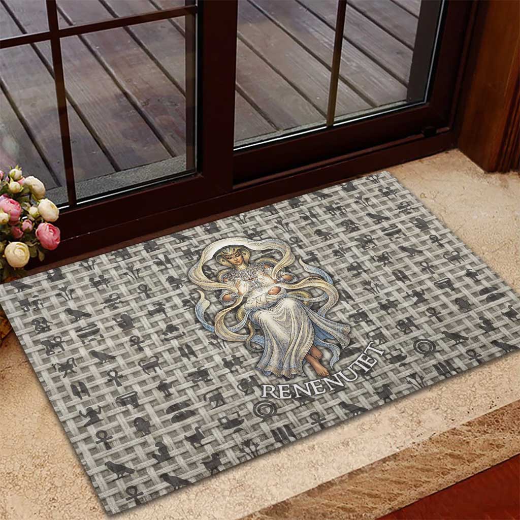 Renenutet Rubber Doormat with Bread Ring and Eye of Horus in Egyptian Nourishment