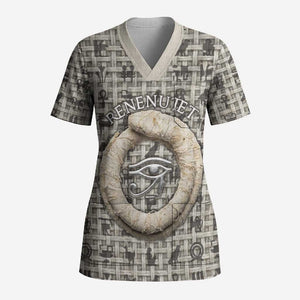 Renenutet Scrub Top with Bread Ring and Eye of Horus in Egyptian Nourishment