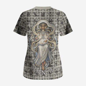 Renenutet Scrub Top with Bread Ring and Eye of Horus in Egyptian Nourishment