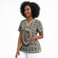 Renenutet Scrub Top with Bread Ring and Eye of Horus in Egyptian Nourishment