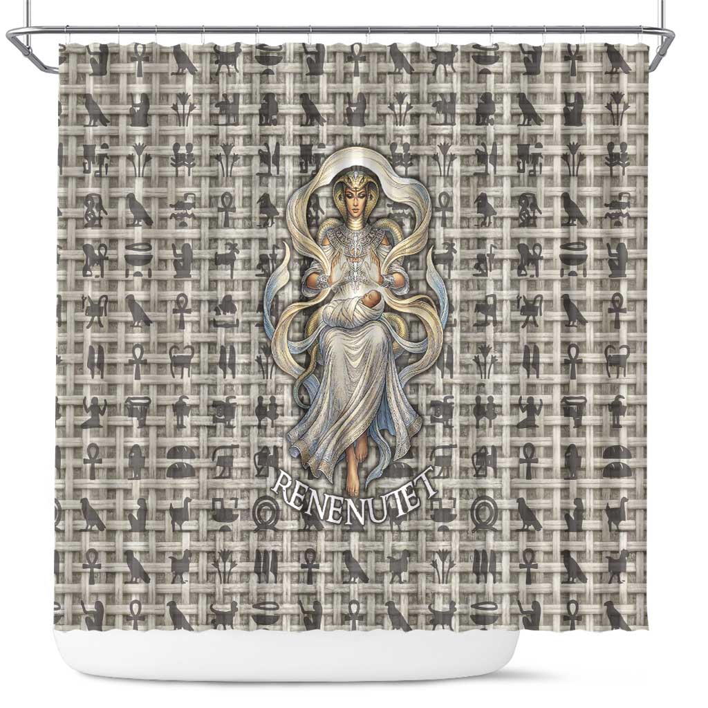 Renenutet Shower Curtain with Bread Ring and Eye of Horus in Egyptian Nourishment