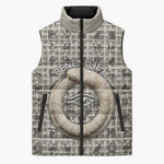 Renenutet Sleeveless Puffer Jacket with Bread Ring and Eye of Horus in Egyptian Nourishment