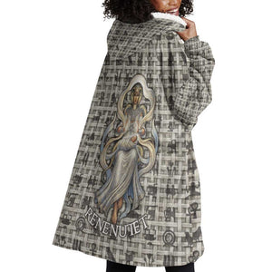 Renenutet Wearable Blanket Hoodie with Bread Ring and Eye of Horus in Egyptian Nourishment