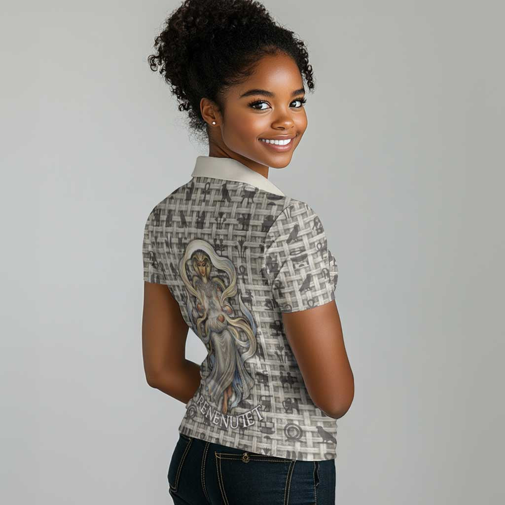 Renenutet Women Polo Shirt with Bread Ring and Eye of Horus in Egyptian Nourishment