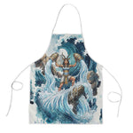 Satis Water Torrent Apron with Egyptian Flood Symbolism in Oceanic Blue Tones