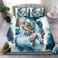 Satis Water Torrent Bedding Set with Egyptian Flood Symbolism in Oceanic Blue Tones