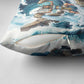 Satis Water Torrent Pillow Cover with Egyptian Flood Symbolism in Oceanic Blue Tones