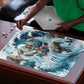 Satis Water Torrent Puzzle with Egyptian Flood Symbolism in Oceanic Blue Tones