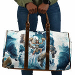 Satis Water Torrent Travel Bag with Egyptian Flood Symbolism in Oceanic Blue Tones