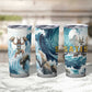 Satis Water Torrent Tumbler Cup with Egyptian Flood Symbolism in Oceanic Blue Tones