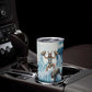 Satis Water Torrent Tumbler Cup with Egyptian Flood Symbolism in Oceanic Blue Tones