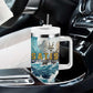 Satis Water Torrent Tumbler With Handle with Egyptian Flood Symbolism in Oceanic Blue Tones