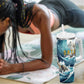 Satis Water Torrent Tumbler With Handle with Egyptian Flood Symbolism in Oceanic Blue Tones