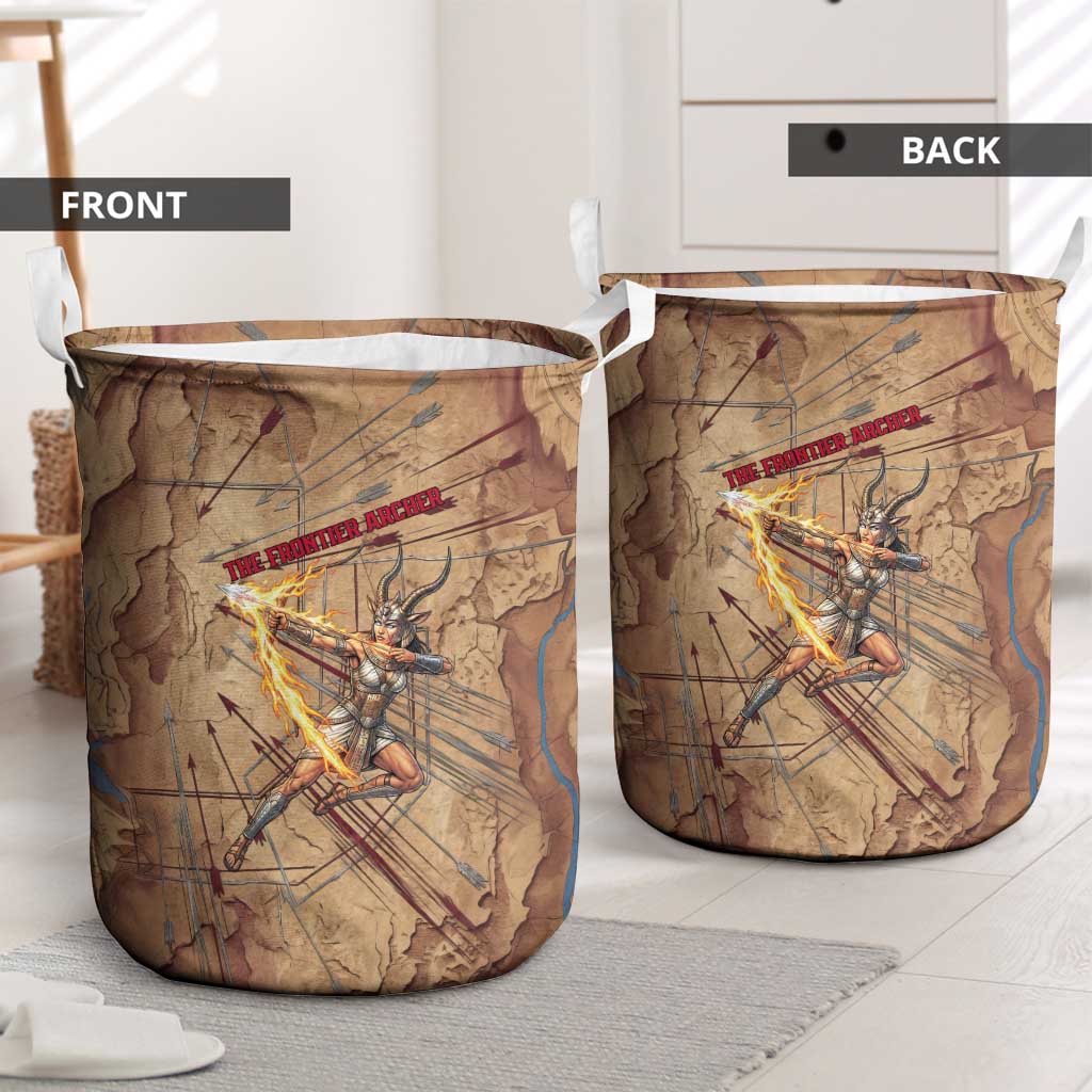 Satis Laundry Basket with Fiery Bow and Arrow in Ancient Egyptian Warrior