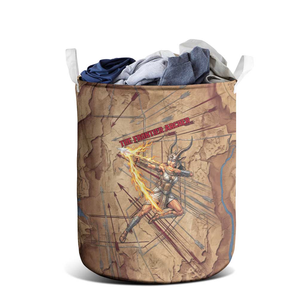 Satis Laundry Basket with Fiery Bow and Arrow in Ancient Egyptian Warrior