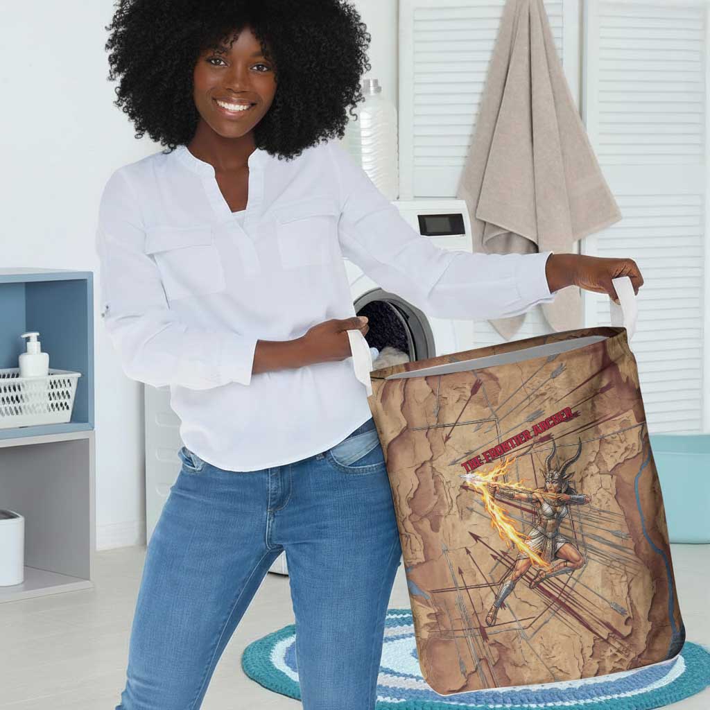 Satis Laundry Basket with Fiery Bow and Arrow in Ancient Egyptian Warrior