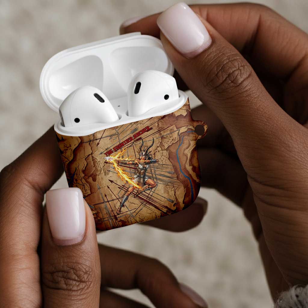 Satis AirPods Case with Fiery Bow and Arrow in Ancient Egyptian Warrior