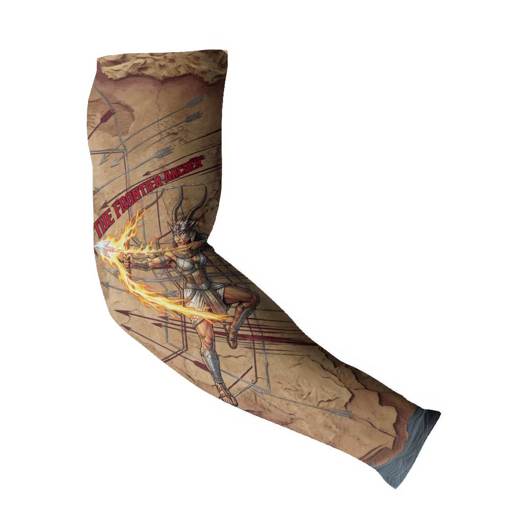 Satis Arm Sleeves with Fiery Bow and Arrow in Ancient Egyptian Warrior