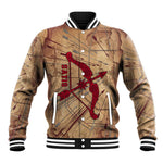 Satis Baseball Jacket with Fiery Bow and Arrow in Ancient Egyptian Warrior